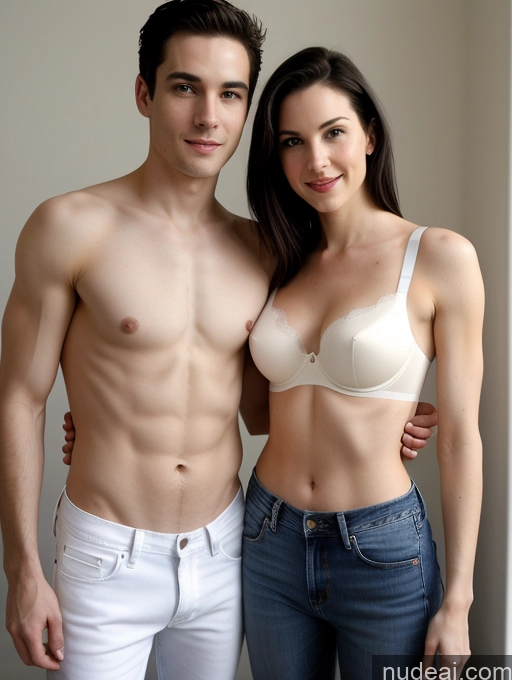 related ai porn images free for Fairer Skin Perfect Body Short Seductive Black Hair Straight Woman + Man Small Tits Jeans Push-up Bra Greek