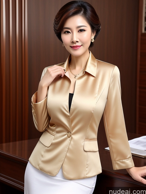 related ai porn images free for Woman Perfect Boobs Beautiful Perfect Body 70s Pixie Jacket Professor Secretary Stylish Suit Traditional Detailed Chinese Blouse Cleavage Busty