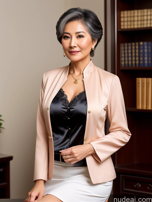 related ai porn images free for Woman Perfect Boobs Beautiful Perfect Body 70s Pixie Jacket Professor Secretary Stylish Suit Traditional Detailed Chinese Blouse Cleavage Busty