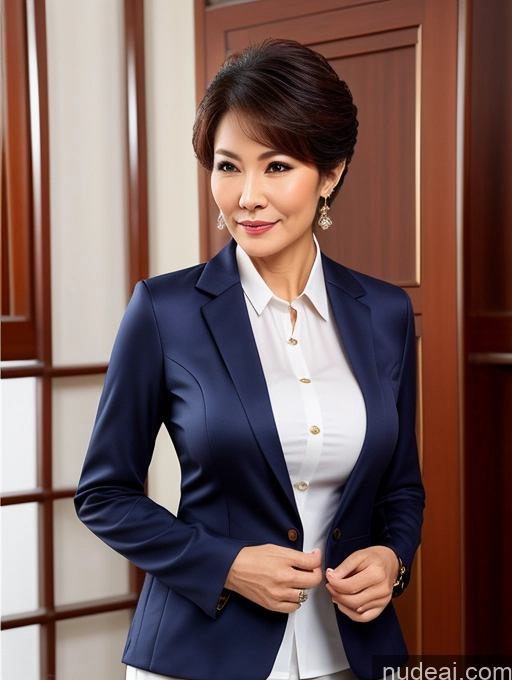 related ai porn images free for Woman Perfect Boobs Beautiful Perfect Body 70s Pixie Jacket Professor Secretary Stylish Suit Traditional Detailed Chinese Blouse Cleavage Busty