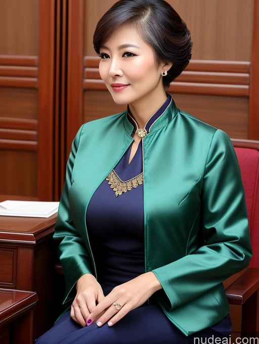 related ai porn images free for Woman Perfect Boobs Beautiful Perfect Body 70s Pixie Jacket Professor Secretary Stylish Suit Traditional Detailed Chinese Blouse Cleavage Busty