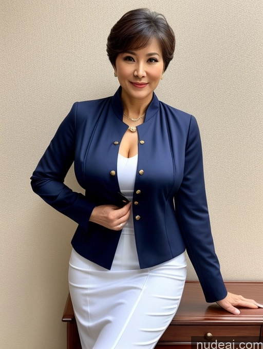 related ai porn images free for Woman Perfect Boobs Beautiful Perfect Body 70s Pixie Jacket Professor Secretary Stylish Suit Traditional Detailed Chinese Busty Blouse Casual Cleavage