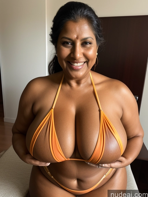 related ai porn images free for One Busty Huge Boobs Thick Tanned Skin Laughing Front View Microkini Thong 60s Indian Maid