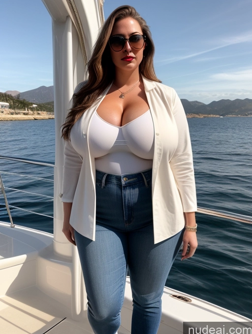 related ai porn images free for Woman One Huge Boobs Big Ass Thick Big Hips Long Hair 40s Brunette White Jeans Fairer Skin Serious Yacht Full Frontal Blouse Jacket Sunglasses Chubby Busty Lipstick