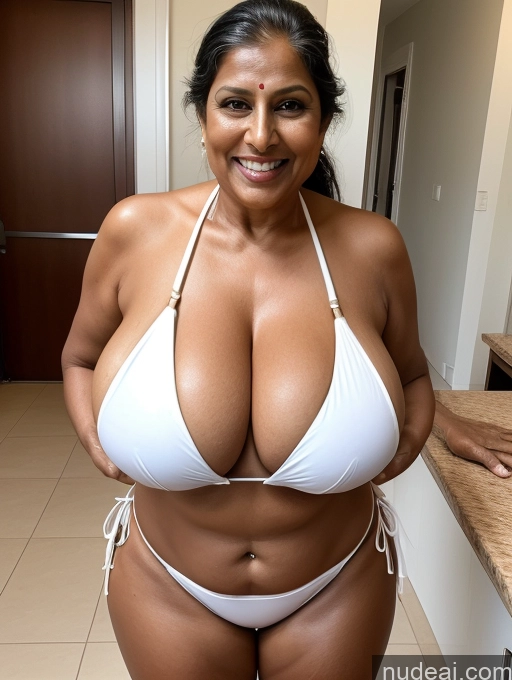 related ai porn images free for One Busty Huge Boobs Thick Tanned Skin 60s Laughing Front View Microkini Thong Indian Maid