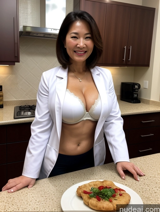 related ai porn images free for Milf Two Perfect Boobs Beautiful Perfect Body 70s Bobcut Chinese Kitchen Bra Doctor Jacket Lab Coat Stylish Suit Cleavage Dark Lighting Detailed Sexy Face Happy Busty
