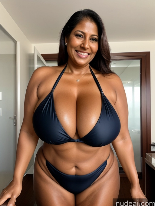 related ai porn images free for One Busty Huge Boobs Thick Tanned Skin 60s Laughing Indian Front View Microkini Thong Maid