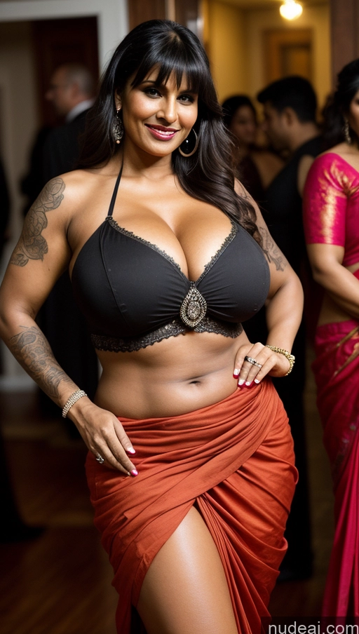 related ai porn images free for Milf Huge Boobs Beautiful Tattoos Muscular Big Ass Thick Big Hips Tall Dark Skin 40s Laughing Ginger Close-up View Cleavage Detailed Sexy Face Indian Goth Sari Bangs Party