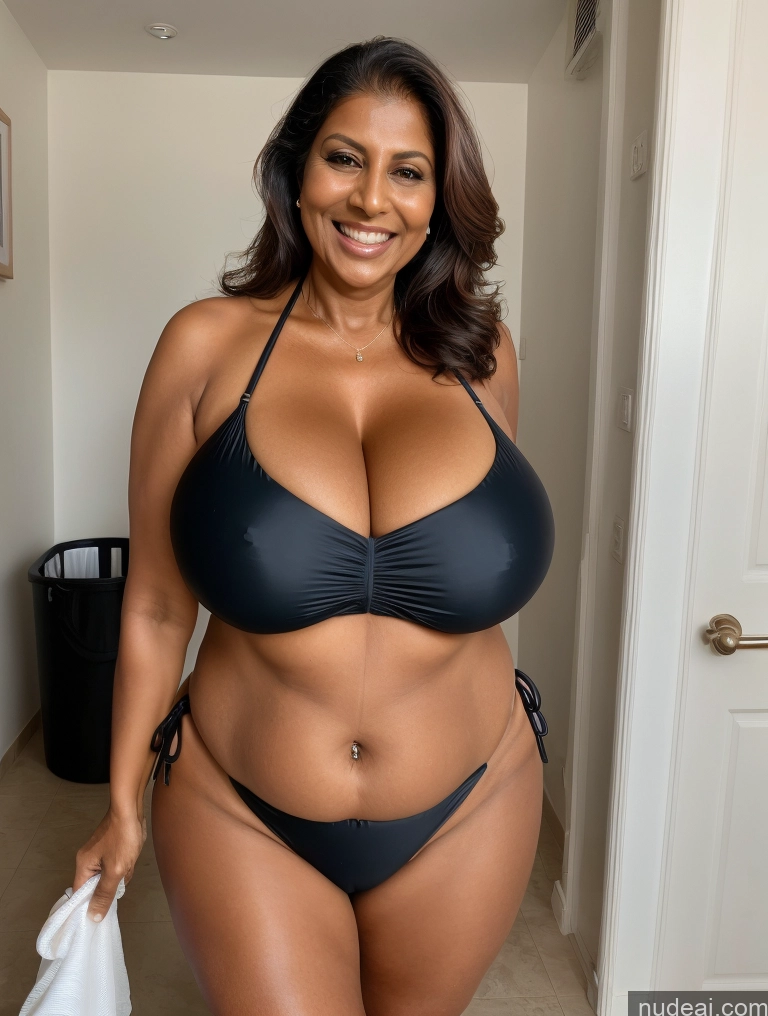 related ai porn images free for One Busty Huge Boobs Thick Tanned Skin 60s Laughing Front View Microkini Thong Maid Indian