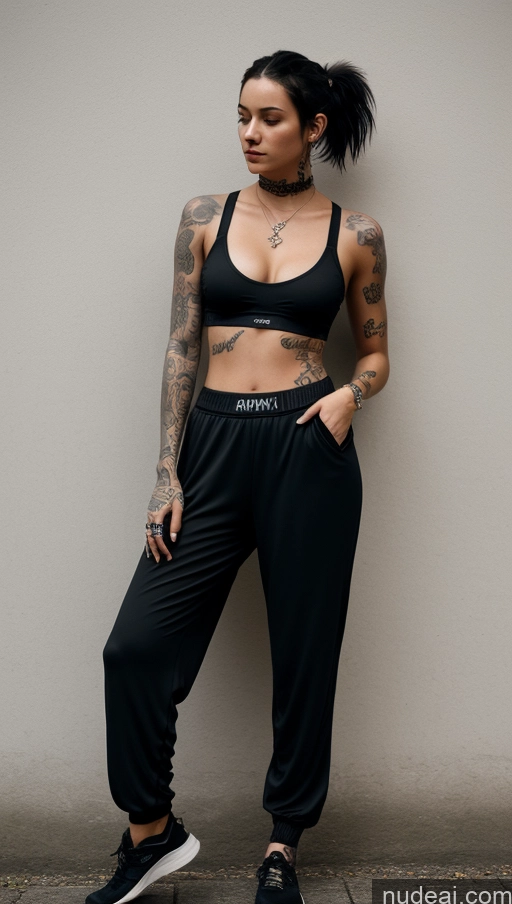 related ai porn images free for Woman One Beautiful Short Big Hips 18 Jewelry Dark Lighting German Partially Nude Cyberpunk Ponytail Small Tits Black Hair Tattoos Sports Bra Harem Pants Street