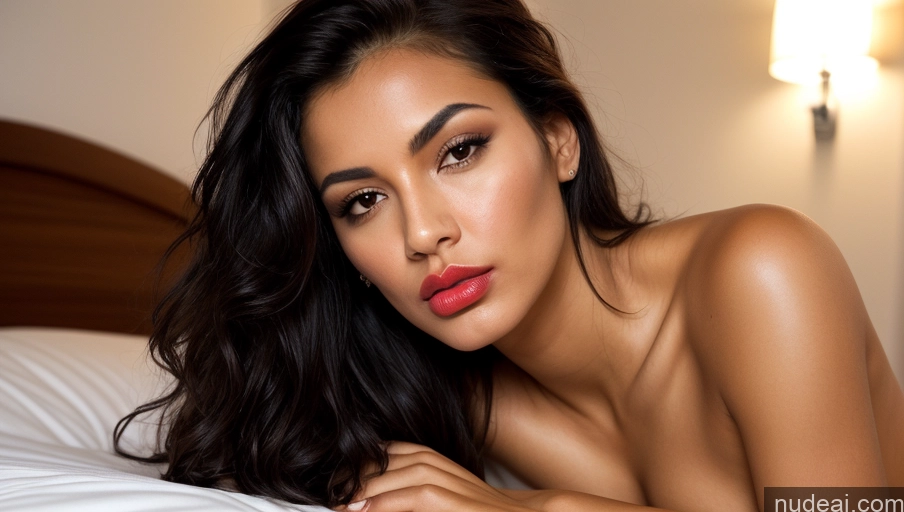 related ai porn images free for One Perfect Boobs Beautiful Perfect Body Tanned Skin 20s Black Hair Nude Detailed Messy Seductive Lingerie Model Bedroom Lipstick Pouting Lips Sexy Face Close-up View
