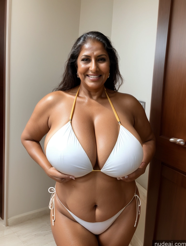 related ai porn images free for One Busty Huge Boobs Thick Tanned Skin 60s Laughing Front View Microkini Thong Maid Indian
