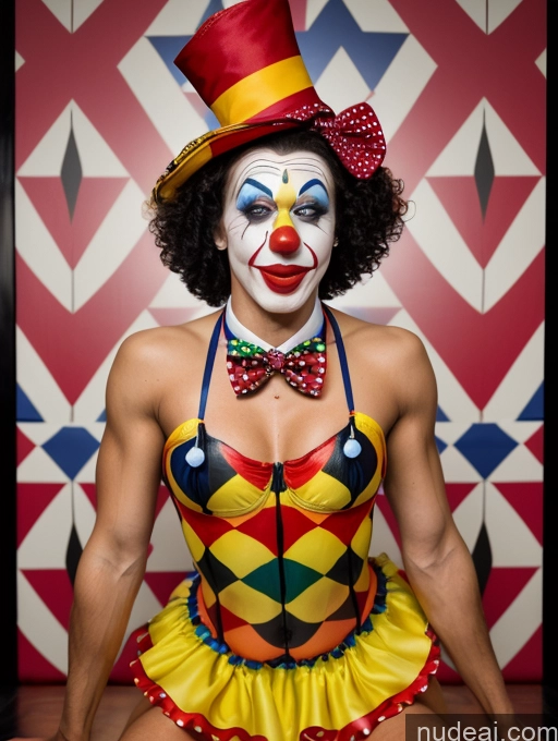 related ai porn images free for Clown At The Circus Oiled Body Clown Bows Bow Tie Harlequin High Heels Bodypaint