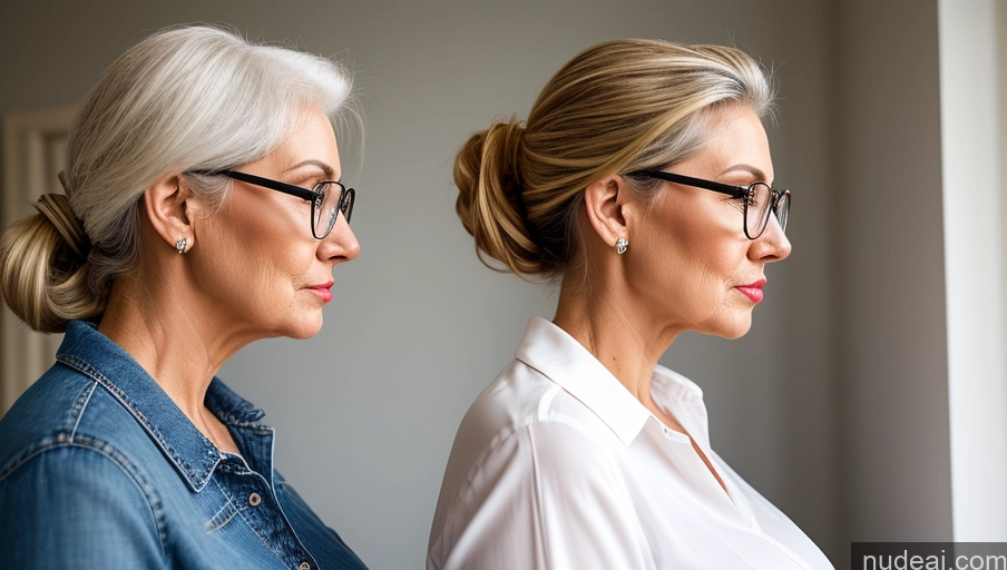 related ai porn images free for Czech Tall Busty Glasses Blouse Jeans White Hair Ponytail Two Side View 70s Pouting Lips