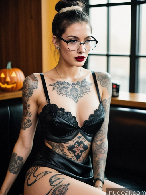 related ai porn images free for Sorority Two Tattoos Lipstick Glasses Perfect Body Long Legs Fairer Skin 18 Seductive Hair Bun White Film Photo Restaurant Front View Gaming Dress Goth Halloween