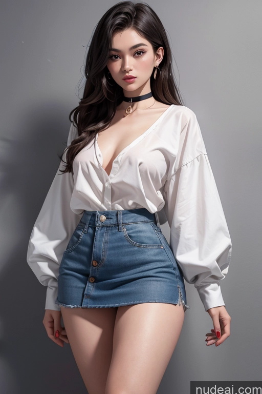 related ai porn images free for Small Tits Perfect Body Beautiful 18 Brunette Long Hair Asian Soft Anime Choker High Socks Shirt Mini Skirt