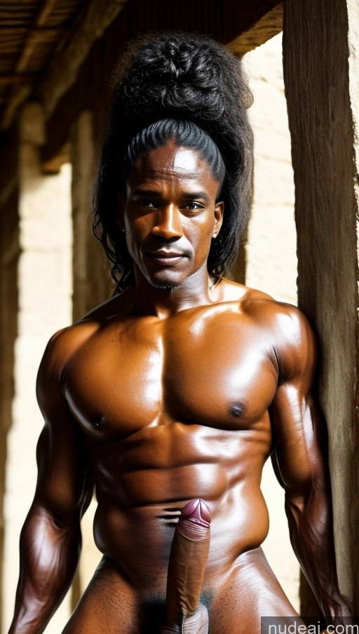 Heterothallism Trans Girl With Erect Penis 70s African Muscular Abs Clown At The Circus Braided Roman
