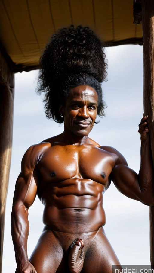 Heterothallism Trans Girl With Erect Penis 70s African Muscular Abs Clown At The Circus Braided Roman