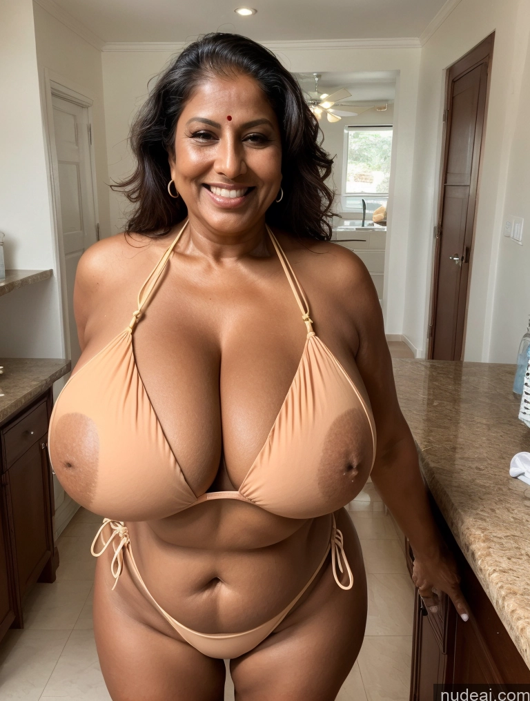 related ai porn images free for One Busty Huge Boobs Thick Tanned Skin Laughing Front View Microkini Thong 60s Indian Maid