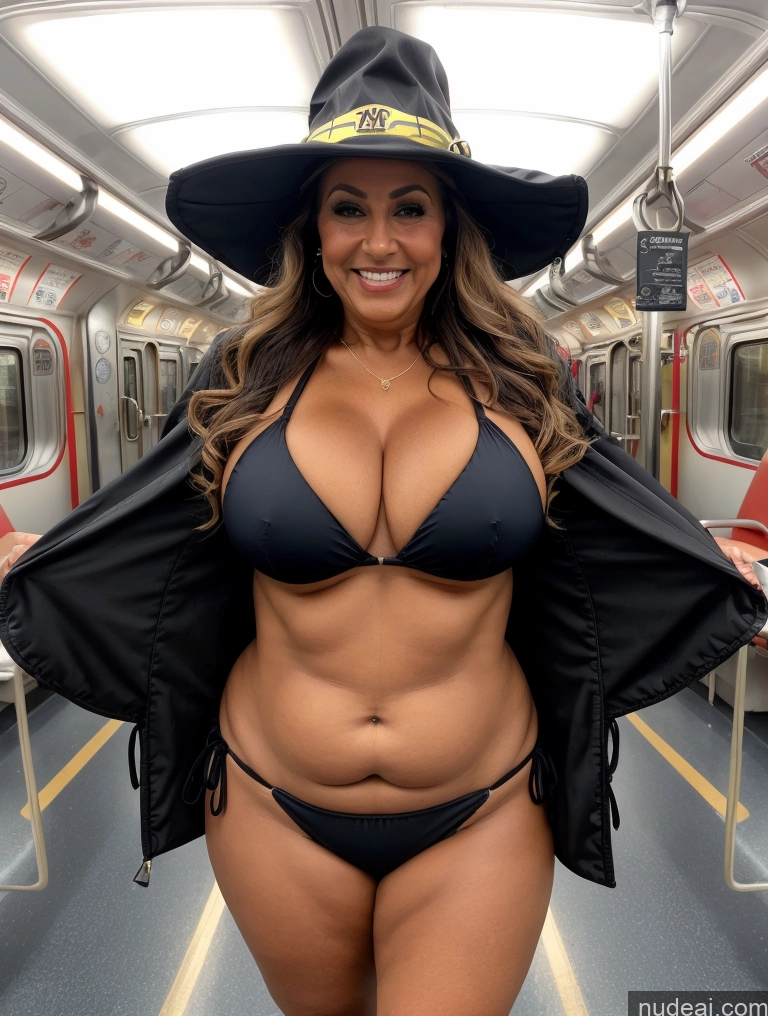 related ai porn images free for One Busty Huge Boobs Thick Tanned Skin 70s Latina Front View Microkini Thong Witch Jacket Hat Laughing Train Firefighter