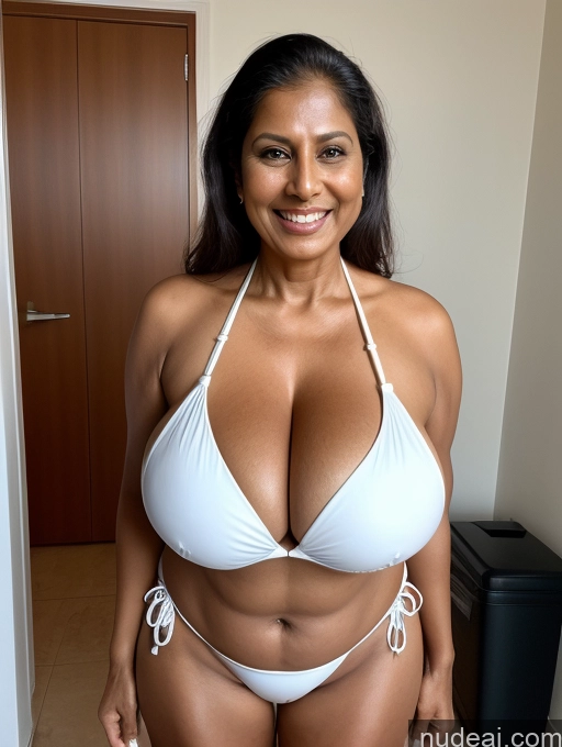 related ai porn images free for One Busty Huge Boobs Thick Tanned Skin 60s Laughing Front View Microkini Thong Maid Indian