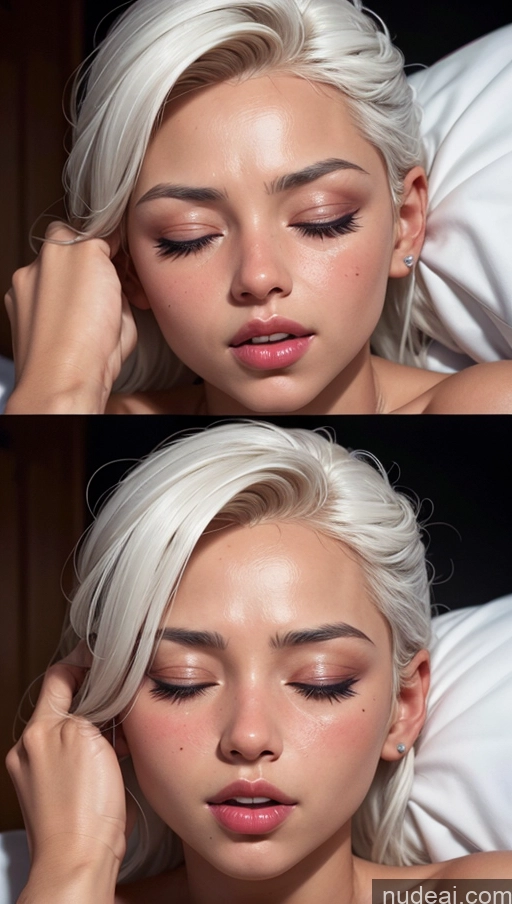 related ai porn images free for Close-up View Egyptian Tanned Skin White Hair Sleeping Slicked Orgasm Sad
