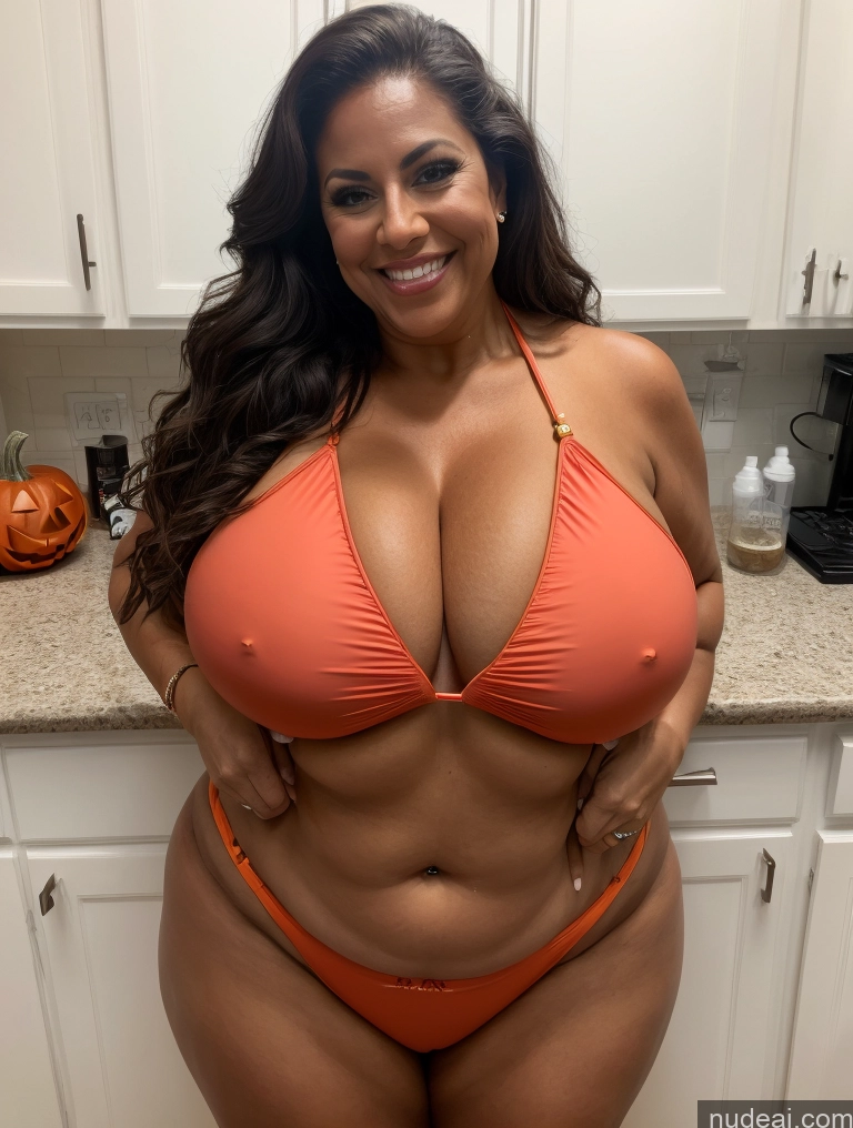 related ai porn images free for One Busty Huge Boobs Thick Tanned Skin 60s Laughing Front View Microkini Thong Lumberjack Lab Coat Halloween Latina