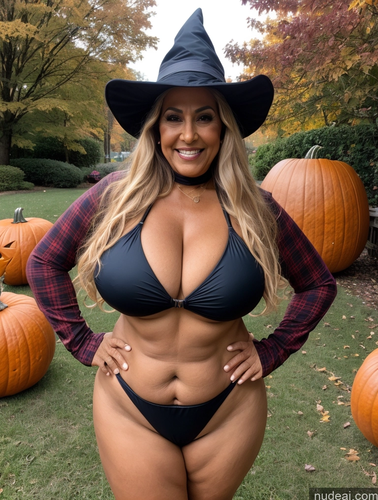 related ai porn images free for One Busty Huge Boobs Thick Tanned Skin Laughing Front View Microkini Thong Lumberjack Halloween Jacket 70s Hat Witch Latina