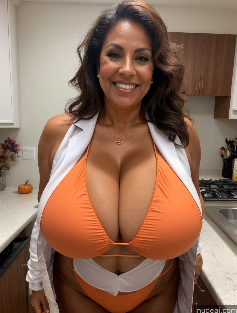 related ai porn images free for One Busty Huge Boobs Thick Tanned Skin Laughing Front View Microkini Thong 60s Lumberjack Lab Coat Halloween Brazilian