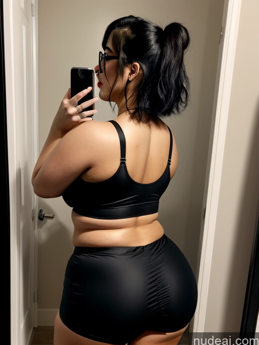related ai porn images free for Huge Boobs Busty Beautiful Glasses Lipstick Big Ass Thick Chubby Fat Big Hips Short Black Hair Japanese Mirror Selfie Bathroom Goth Athlete