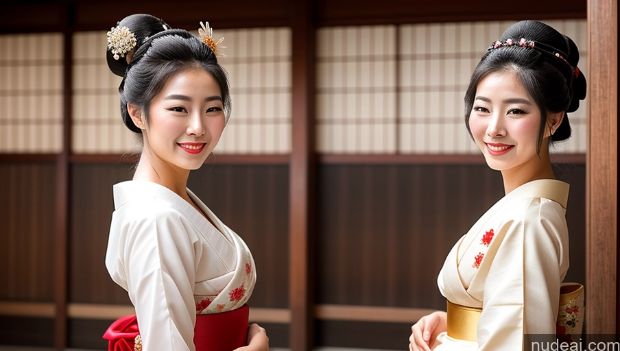 related ai porn images free for Beautiful 18 Woman Perfect Body Happy Detailed Geisha Hair Bun Asian Onsen Front View Black Hair