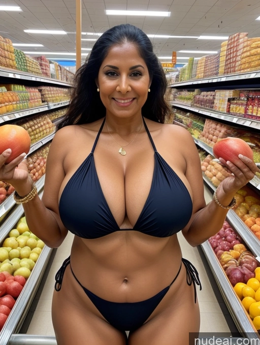 related ai porn images free for One Busty Huge Boobs Thick Tanned Skin 80s Indian Grocery Front View Microkini Thong