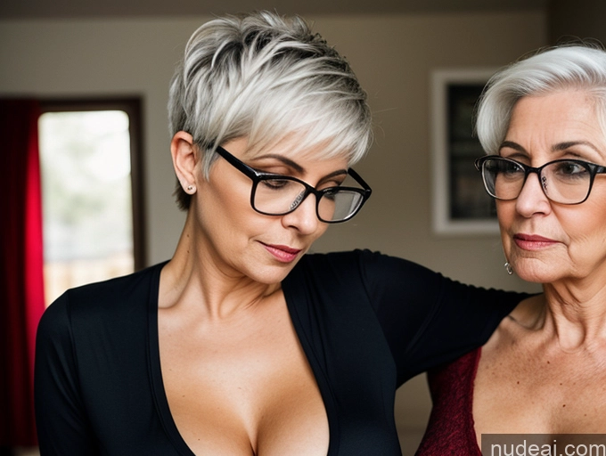 related ai porn images free for 70s Czech White Hair Pixie Serious Sexy Face Busty Glasses Skinny Casual Party Two