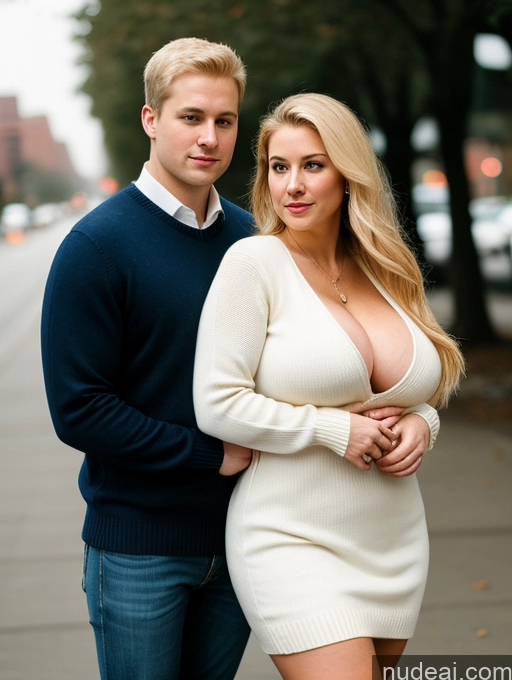 related ai porn images free for Woman + Man Two Busty Big Ass Thick Big Hips Fairer Skin 30s Blonde White Film Photo Pittsburgh Dress Sweater Cleavage Detailed