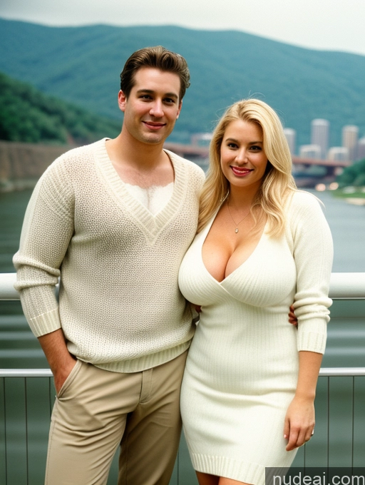 related ai porn images free for Woman + Man Two Busty Thick Fairer Skin 30s Blonde White Film Photo Pittsburgh Dress Sweater Cleavage Detailed