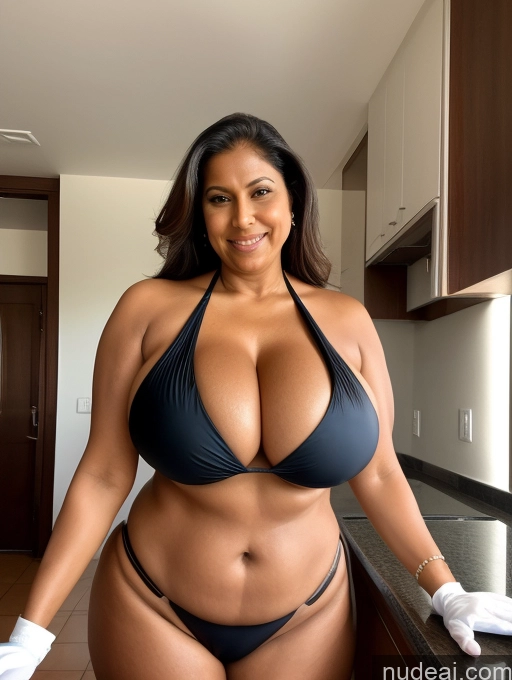 related ai porn images free for One Busty Huge Boobs Thick Tanned Skin Front View Microkini Thong Indian 60s Sexy Face Maid