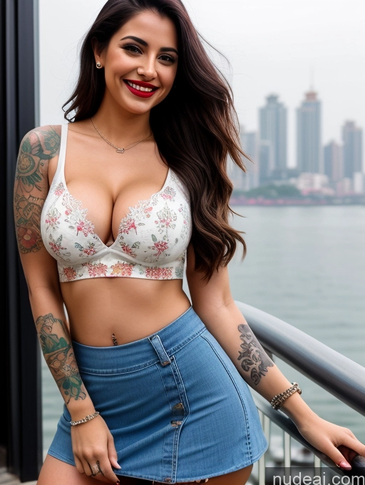 related ai porn images free for Busty Beautiful Lipstick Tattoos Happy Mumbai Crop Top Mini Skirt Detailed Long Hair