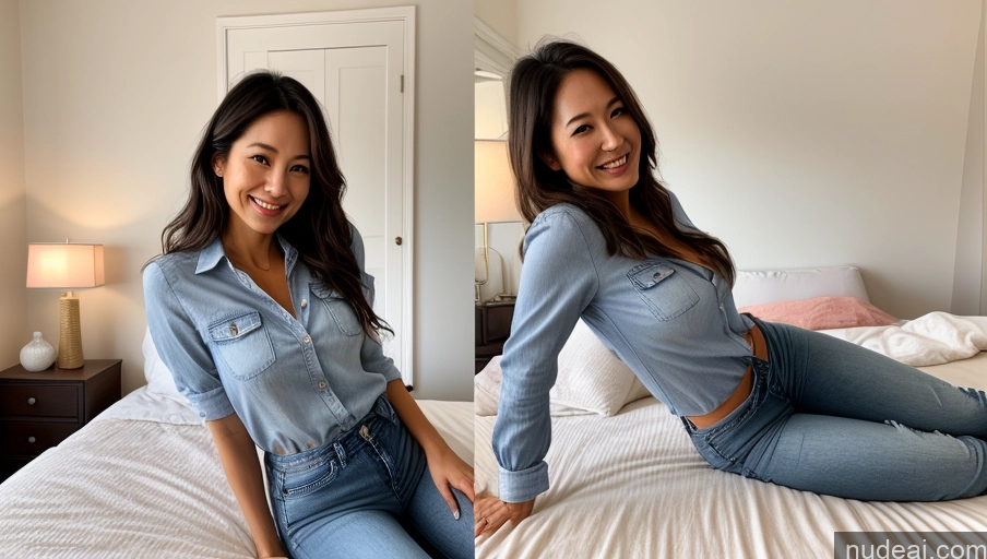 related ai porn images free for One Small Tits Small Ass Thick Happy Messy Soft + Warm Front View Bright Lighting Jeans 30s Japanese Woman Blouse
