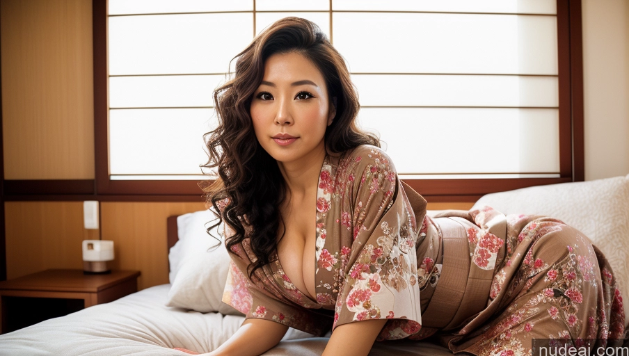related ai porn images free for Woman One Small Tits Small Ass Thick 30s Sexy Face Curly Hair Japanese Soft + Warm Bedroom Front View Kimono Bright Lighting
