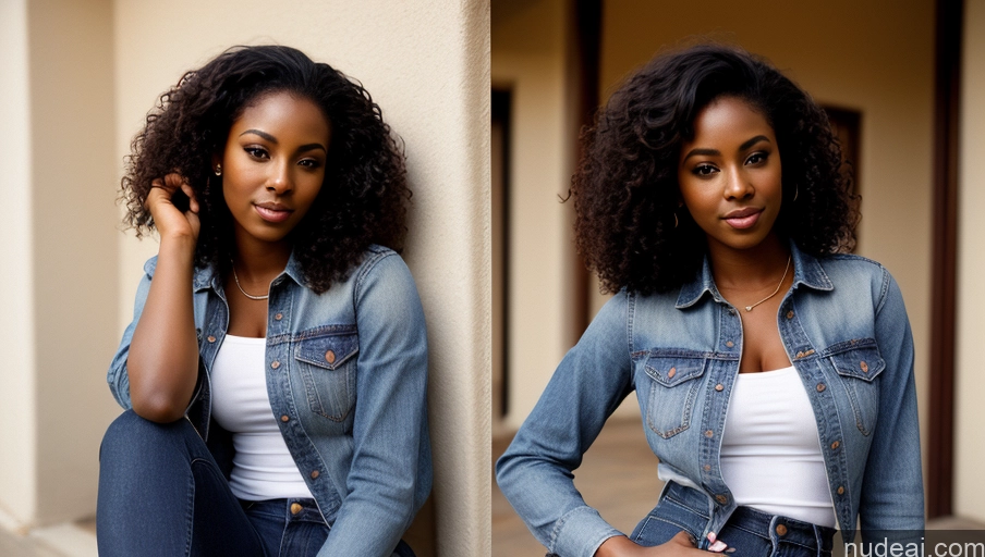 related ai porn images free for Woman One Small Tits Small Ass Busty Beautiful Dark Skin 20s Sexy Face Curly Hair African Film Photo Front View Jeans Shirt