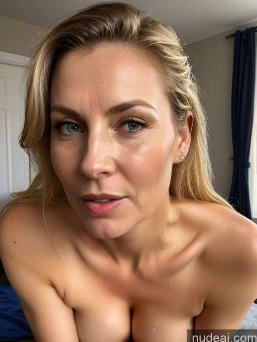 related ai porn images free for Milf One Busty Thick Fairer Skin Oiled Body 40s British Bedroom Nude Dark Lighting Cumshot Close-up View Blonde Ponytail Shocked