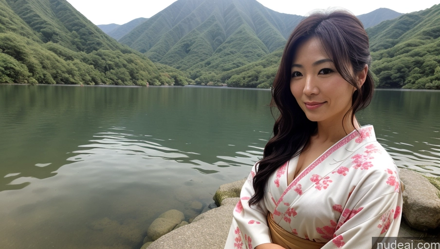 related ai porn images free for Sexy Face Front View Messy Japanese Lake Kimono 30s Bright Lighting Soft + Warm One Woman