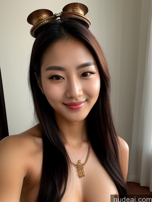 related ai porn images free for Beautiful Perfect Body Happy Serious Sexy Face Seductive Nude Steampunk Jewelry Model 20s Tanned Skin Slicked Korean Small Tits
