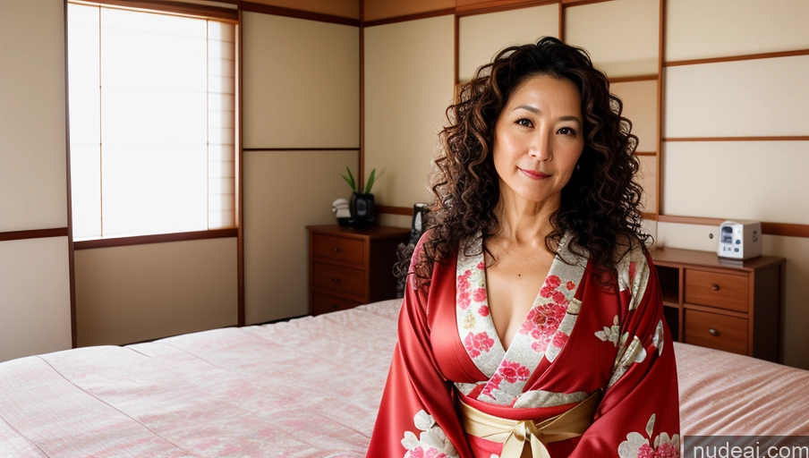 related ai porn images free for Woman One 50s Sexy Face Curly Hair Japanese Film Photo Bedroom Front View Kimono Bright Lighting Detailed Beautiful