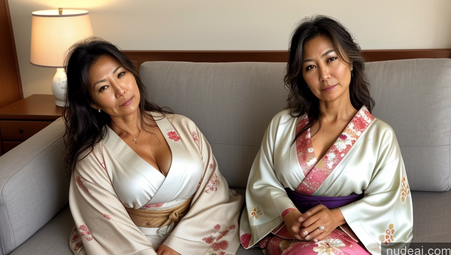 related ai porn images free for One Sexy Face Japanese Kimono Bright Lighting Detailed Beautiful Soft + Warm Couch Thick 50s Front View Woman Tanned Skin Messy