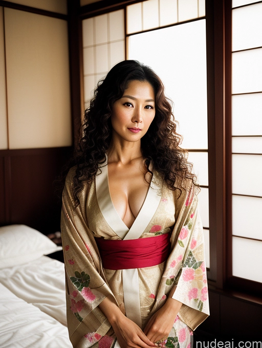 related ai porn images free for Woman One 40s Sexy Face Curly Hair Japanese Film Photo Bedroom Front View Kimono Detailed