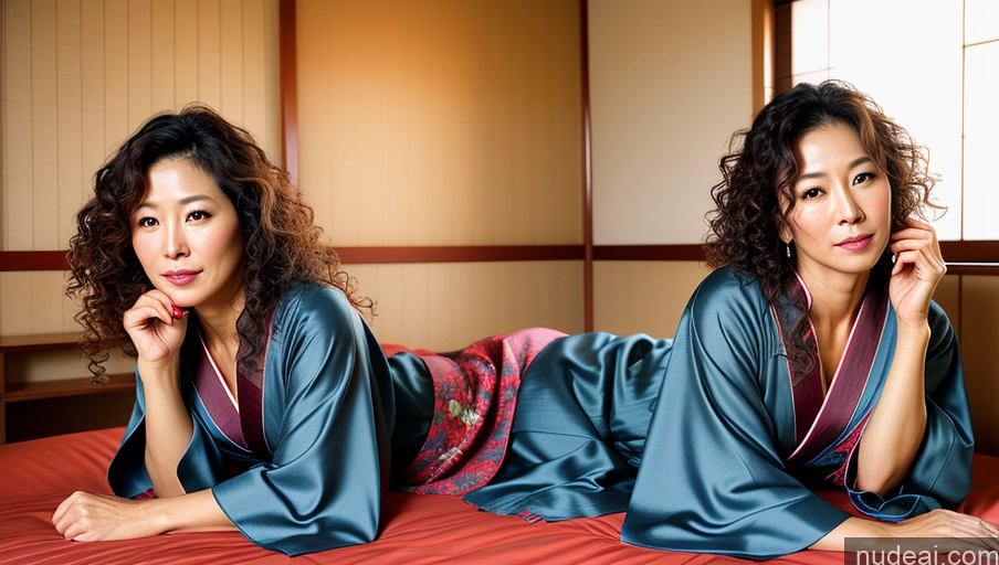 related ai porn images free for Woman One 40s Sexy Face Curly Hair Japanese Film Photo Bedroom Front View Kimono Detailed