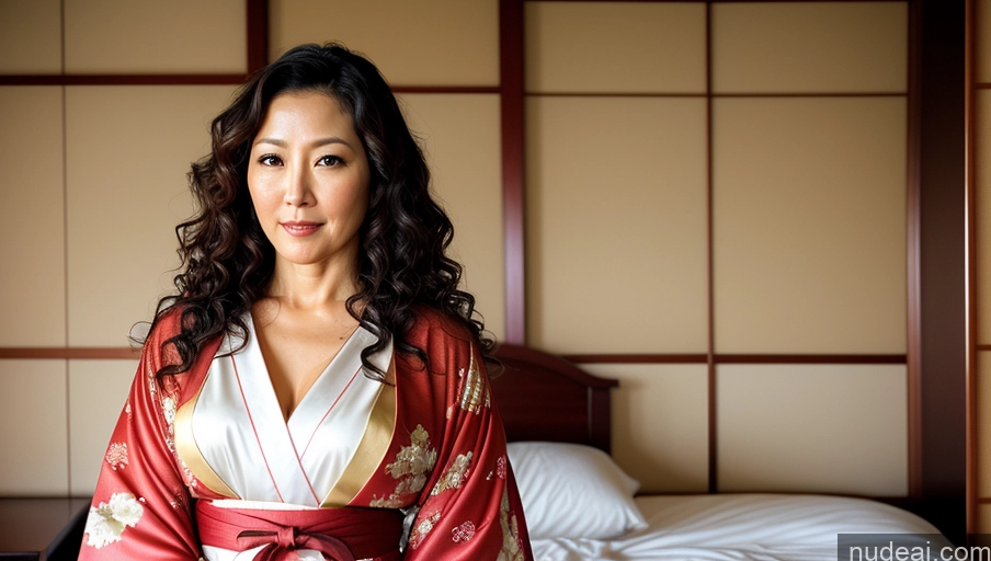 related ai porn images free for Woman One 40s Sexy Face Film Photo Bedroom Front View Kimono Detailed Curly Hair Japanese Angel
