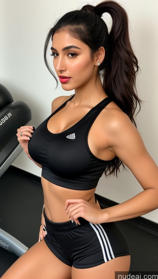 related ai porn images free for Woman Busty Perfect Boobs Beautiful Lipstick Perfect Body One 18 Sexy Face Black Hair Arabic Gym Sports Detailed Short Shorts Crop Top Front View Ponytail Big Ass