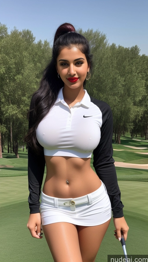 related ai porn images free for Woman One Busty Beautiful Lipstick Perfect Body 18 Sexy Face Black Hair Ponytail Arabic Front View Detailed Golf